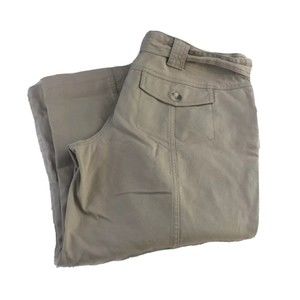 Isaac Mizrahi for Target Khaki Cropped‎ Pants Belted Capri Tan Size 14 Utility